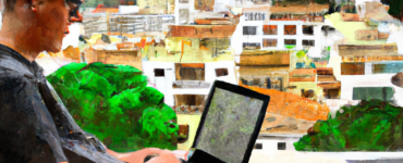 remote work visa for Spain digital nomad using laptop rural campo